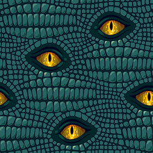 Vactor Seamless Pattern With Reptile Skin And Eyes