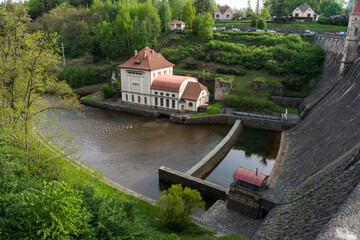 Pseudo gothic fairy tale dam Les Kralovstvi in Czechia