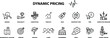 Dynamic pricing icons set