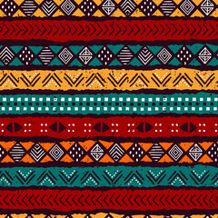 hand drawn abstract seamless pattern, ethnic background, african style - great for textiles, banners