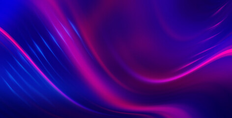 Poster - Dark abstract futuristic background. Neon glow, laser shapes, lines. Gradient blurred background.