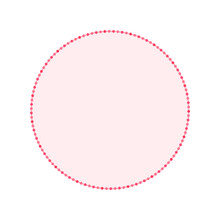 Round Pastel Frame With Polka Dot Pattern Design. Simple Minimal Valentine's Day Decorative Element.