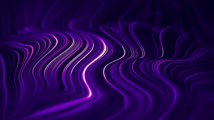 Wall Mural - Wave abstract purple wave animation. Seamless loop 4k. Purple technology background.