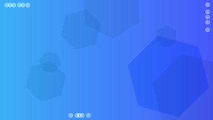 Poster - Abstract gradient blue background with pentagon shapes and circles. Vector stock illustration.