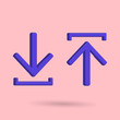 © Montpielave - 3D arrow download or upload file icon vector, best for your multimedia property images