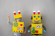 © Sunny studio - Happy child with robot have an idea