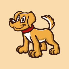 Wall Mural - Mascot Character Puppy Logo Design Vector Illustration Template Idea