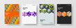 © pro - Trendy mosaic pattern handbill layout composition. Modern company identity vector design template collection.