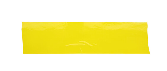 Poster - Piece of yellow adhesive tape isolated on white, top view