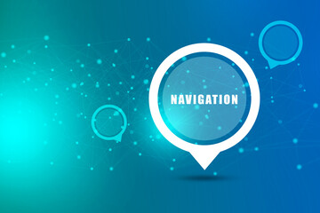 Fototapete - 2d rendering Red map pointer
