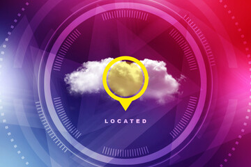 Fototapete - 2d rendering Red map pointer
