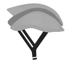 Grey Bike Helmet. Vector Illustration