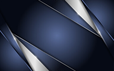 Poster - Abstract dark background combination with line silver glowing
