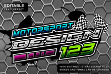 Racing Editable Text Effect, Racing Text Logo Design Illustration