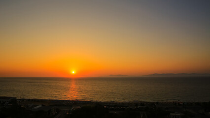 Canvas Print - Sunset at town Rhodos