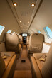 Interior of a business private jet - stock photo