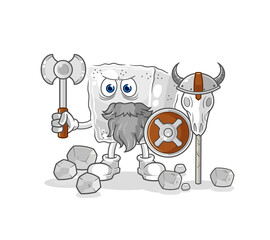 sugar cube viking with an ax illustration. character vector