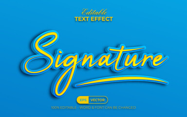 Poster - 3D text effect signature style. Editable text effect.