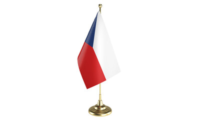 Wall Mural - Czech Republic table flag on white background, 3d rendering, isolated