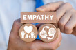 Concept of empathy and sympathy. Love emotion or empathy. Invisible connection between people. Humanity.