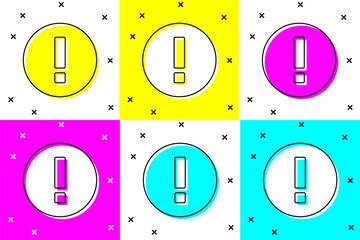 Sticker - Set Information icon isolated on color background. Vector Illustration