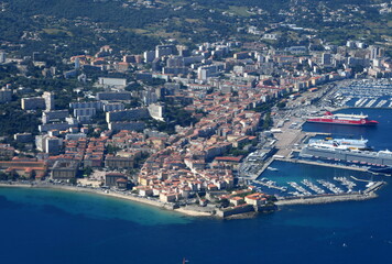 Poster - survol d'ajaccio en corse