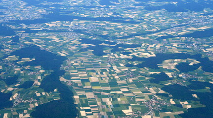 Poster - vue aérienne...approche de l'aéroport Bâle Mulhouse