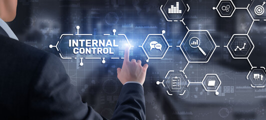 Wall Mural - Internal control on virtual screen. Accounting and audit
