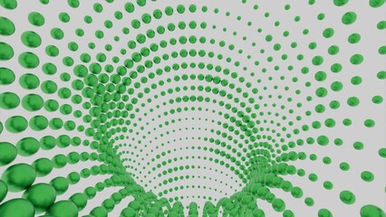 Poster - Tunnel of many colored balls. Design. Moving 3d tunnel with pulsating balls. Tunnel of many pulsating balls on white background