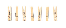 Wooden Clothespins Isolated On White