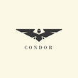 dark condor logo on flat background
