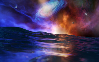 Wall Mural - nebula in outer space, planets and galaxy