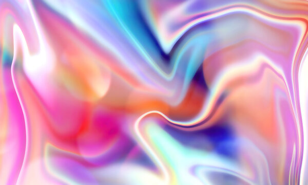 3d rendering Curve Dynamic watercolor texture blend Fluid Liquid Wallpaper. Light Pastel Cold Color Colorful Swirl Gradient Mesh. Bright Pink Vivid Vibrant Smooth Surface.