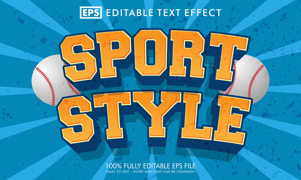 Sport style editable text effect