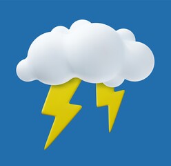 weather icon lightning 3d