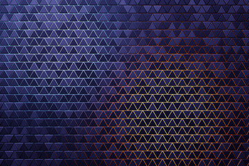 Poster - 3d Illustration  rows of   purple  triangle  .Geometric background,  pattern.