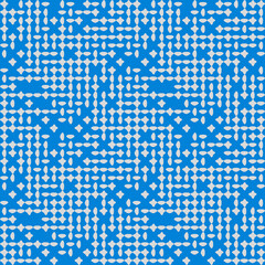 Poster - Blue background and white dashes. Vector patterned pattern, dash decor.