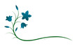 A symbol of a blue stylized garden flowers.