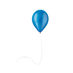 happy air blue flying balloon isolated on white background