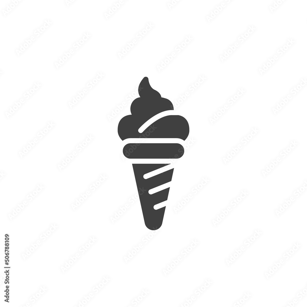 Ice cream cone vector icon Stock Vector | Adobe Stock