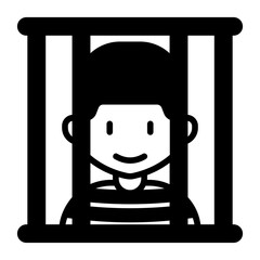 Sticker - prisoner glyph icon