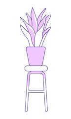 Poster - Home plant in pot semi flat color vector element. Full sized object on white. House arrangement. Horticulture simple cartoon style illustration for web graphic design and animation