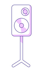 Poster - Professional stereo system semi flat color vector element. Full sized object on white. Concert equipment. Loudspeaker on stand simple cartoon style illustration for web graphic design and animation