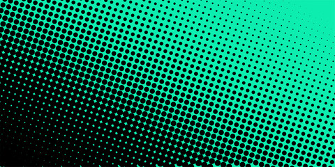 Poster - gradient of halftone black dots on a green background. pop art texture. comic background. vector ill