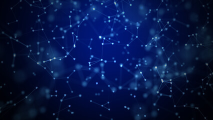Poster - Digital shield Icon security connection, Technology blue color abstract background, Network structure, 3D rendering