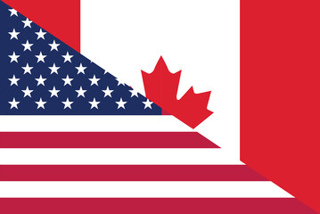 Wall Mural - USA Canada friendship national flag cooperation diplomacy country emblem