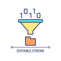 Poster - Data archiving RGB color icon. Exploring large database. Computing processes. Big data processing. Isolated vector illustration. Simple filled line drawing. Editable stroke. Arial font used