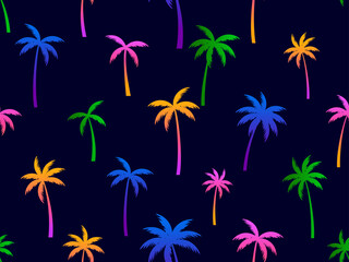 Wall Mural - colorful palm trees seamless pattern. summer time, wallpaper with tropical pattern. design for print