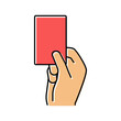 © vectorwin - red card from arbitrator color icon vector illustration