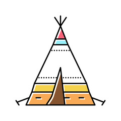 Wall Mural - tipi tepee boho color icon vector illustration